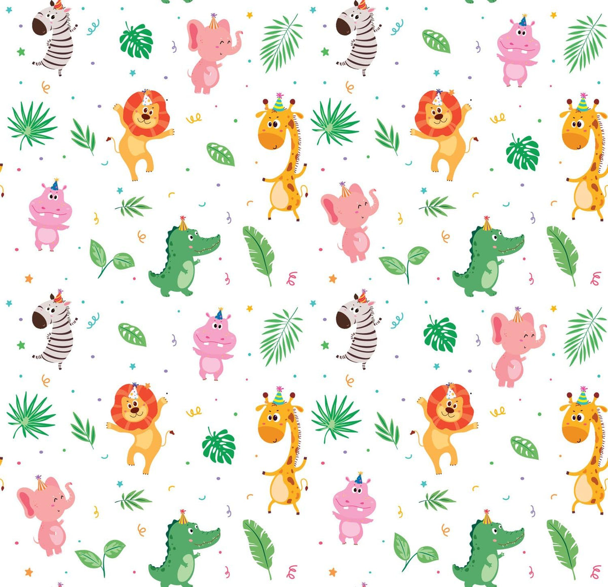 Cute Jungle Animals and Leaves Pattern Edible Chocolate Transfer Sheet, by Party Poppin Cake Toppin. (1 Count)