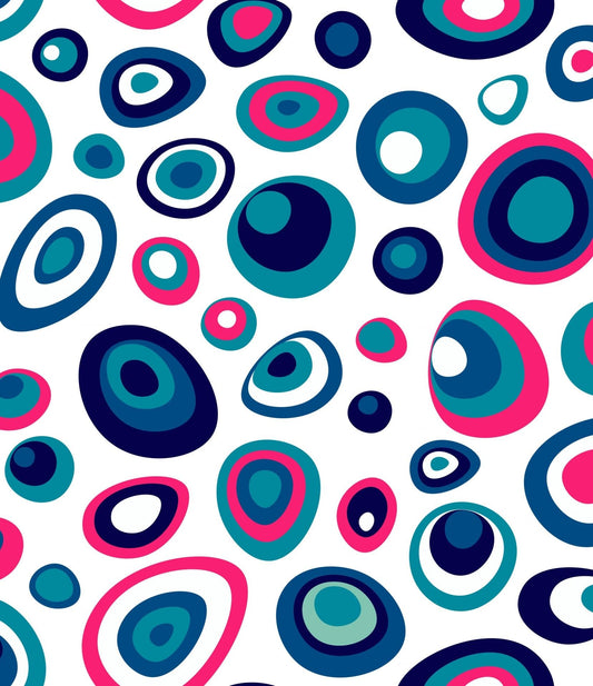 Pink, Blue & Green Turkish Eye Pattern Edible Image Photo Cake Topper For Half Sheet Cake