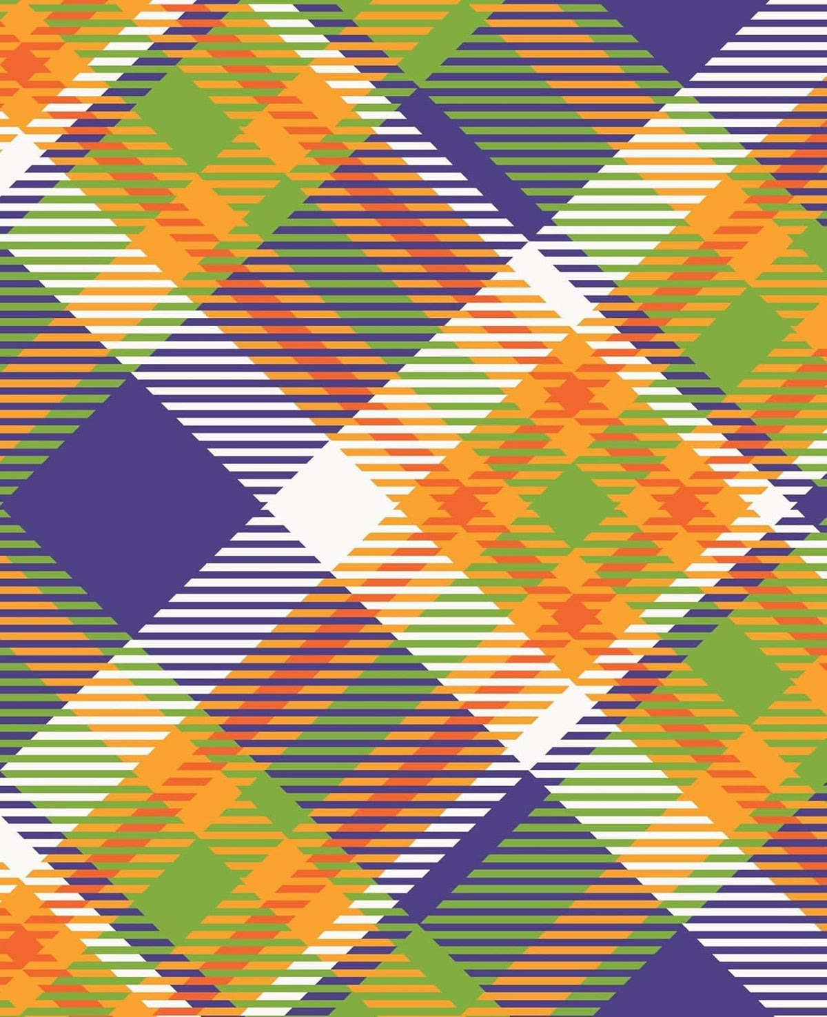 Blue, Green & Orange Scottish Tartan Plaid Pattern Edible Image Photo Cake Border Strips 3 Pre Cut Strips Per Sheet 2.6″ x 10.5"