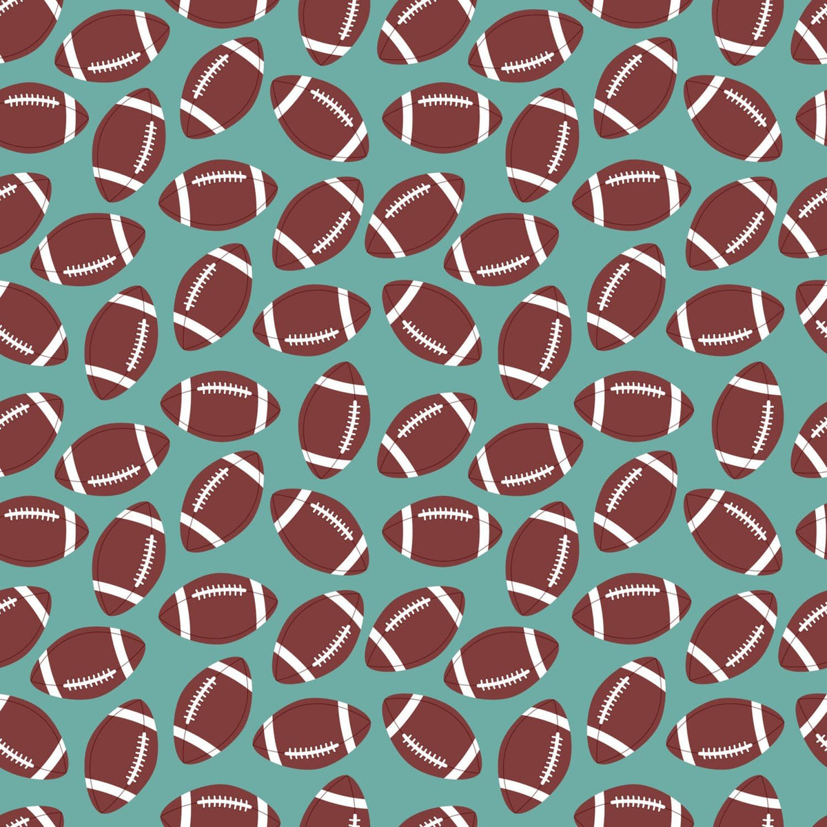 American Footballs on Green Pattern Edible Chocolate Transfer Sheet, by Party Poppin Cake Toppin. (1 Count)