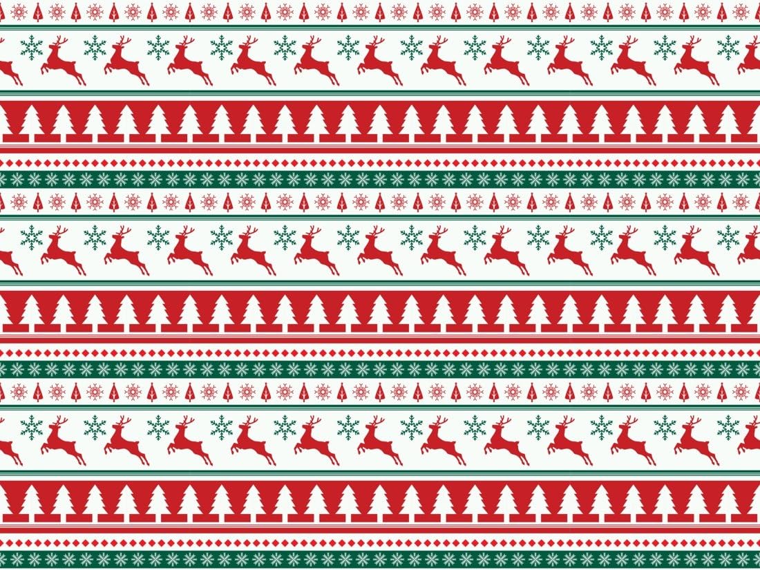 Red and Green Nordic Christmas Edible Chocolate Transfer Sheet for Chocolate Covered Strawberries and Bark, 1 Count