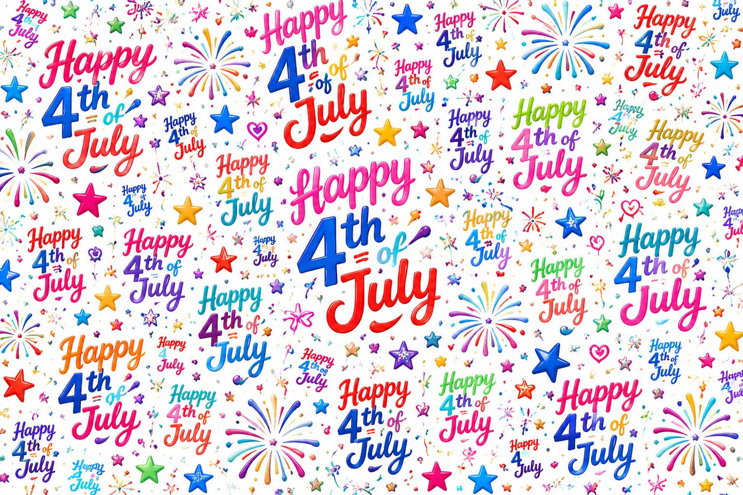 Festive Happy Fourth of July Colorful Pattern Edible Image Photo Cake Border Strips 3 Pre Cut Strips Per Sheet 2.6″ x 10.5"