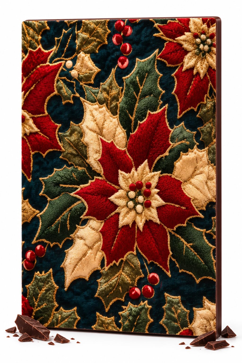 Embroidered Poinsettia Edible Image Chocolate Transfer Sheet