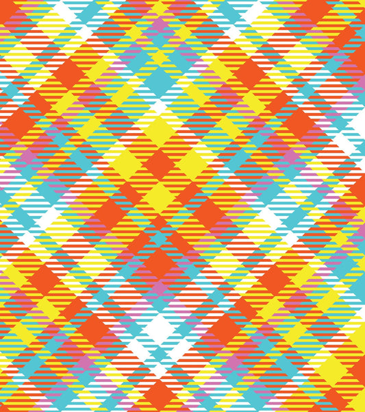 Scottish Tartan Plaid Multi Color Pattern Edible Image Photo Cake Topper For Half Sheet Cake