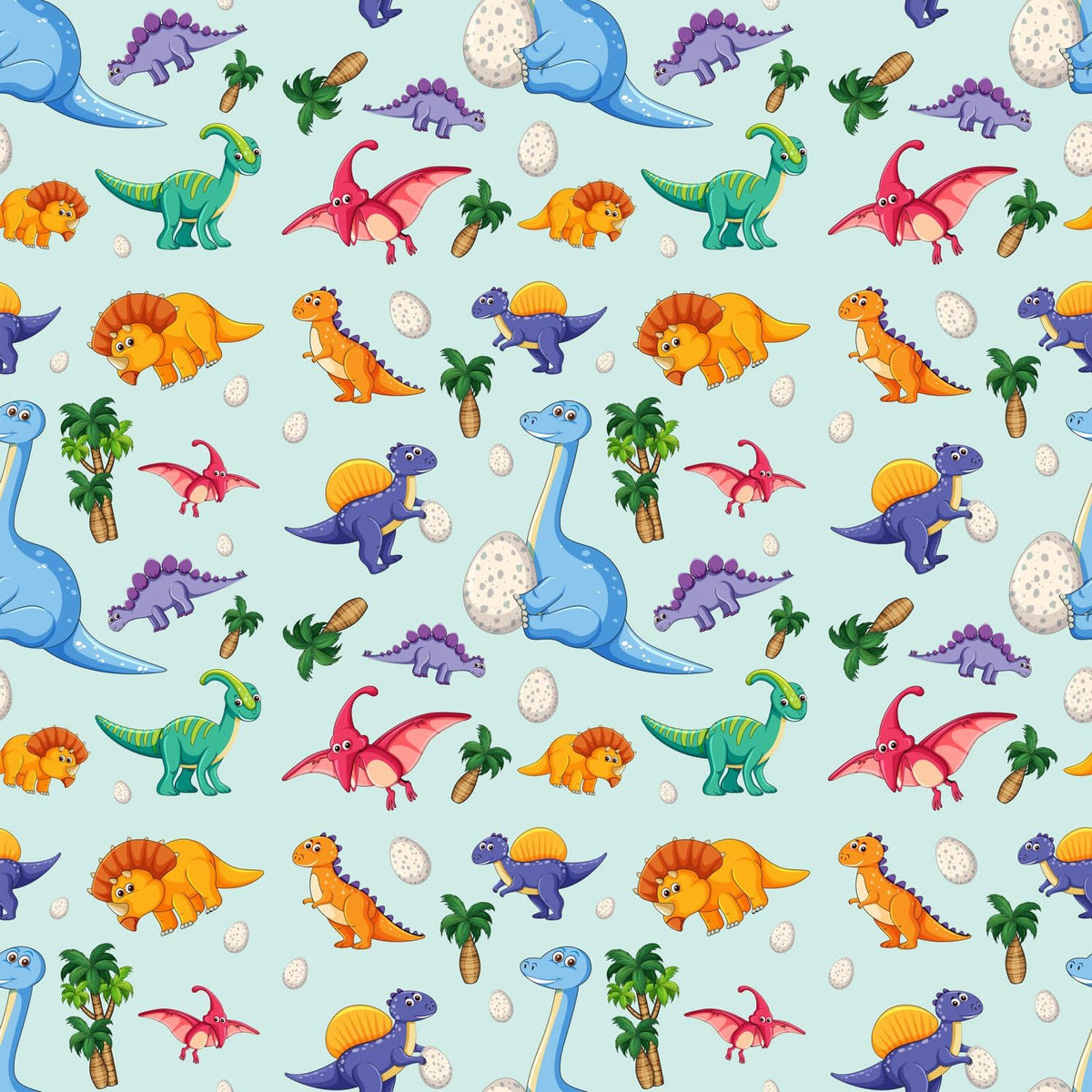 Dinosaurs on Pale Blue Pattern Edible Chocolate Transfer Sheet, by Party Poppin Cake Toppin. (1 Count)