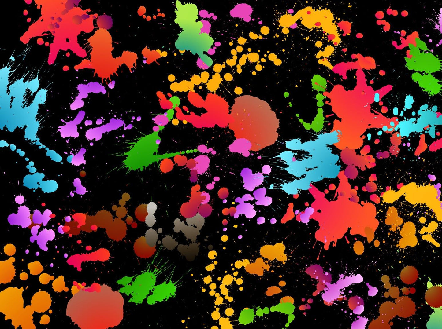 Multi Color Paint Splash with Black Background Pattern Edible Image Photo Cake Topper For Half Sheet Cake
