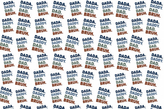 Dada Daddy Dad Bruh Funny Fathers Day Pattern on Edible Image Chocolate Transfer Sheet. Apply To Your Custom Chocolate Treats