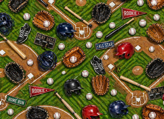 Rookie, Allstar, Baseball Diamond, Helmets, Gloves, Bats & Balls Pattern Edible Image Photo Cake Topper For Half Sheet Cake