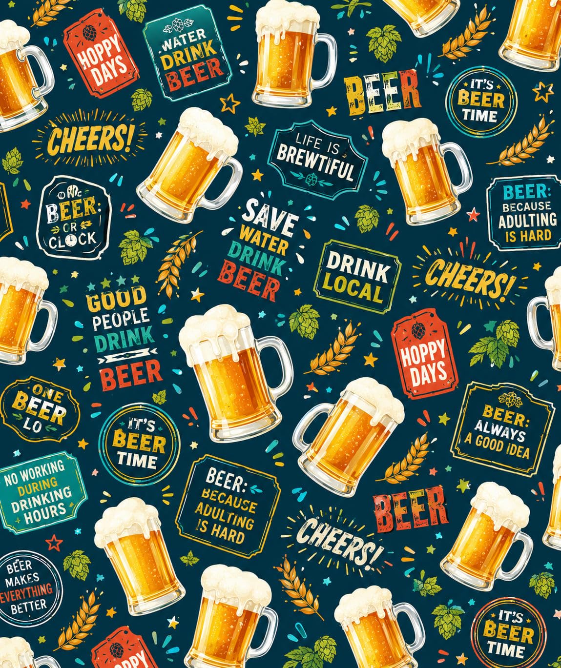Beer Mugs, Hops and Cheers Edible Image Chocolate Transfer Sheet