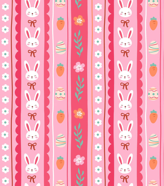 Easter Bunny Pattern Edible Image Photo Cake Border Strips 3 Pre Cut Strips Per Sheet 2.6″ x 10.5"