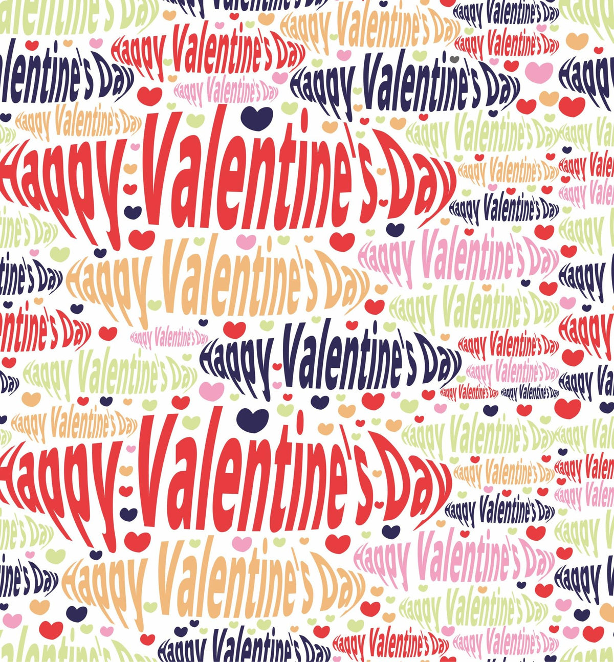 Distorted Happy Valentines Day Pattern On Edible Image Chocolate Transfer Sheet. Apply To Your Custom Chocolate Treats