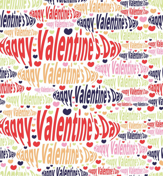 Distorted Happy Valentines Day Pattern Edible Image Photo Cake Topper For Quarter Sheet Cake