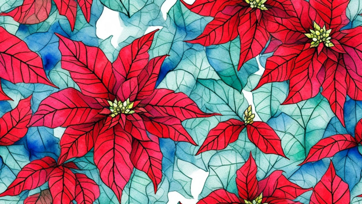 Watercolor Poinsettia Edible Image Chocolate Transfer Sheet