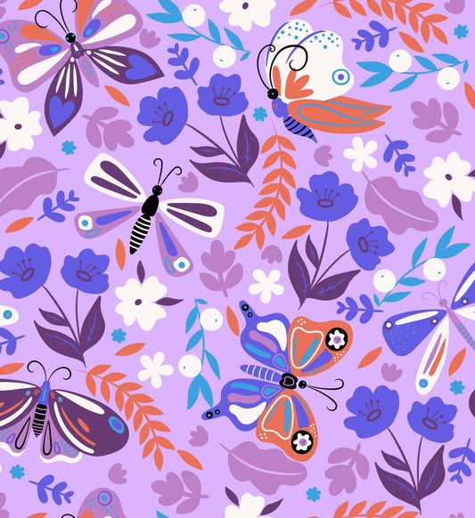 Dragonfly & Butterfly Pattern Edible Image Photo Cake Topper For Half Sheet Cake