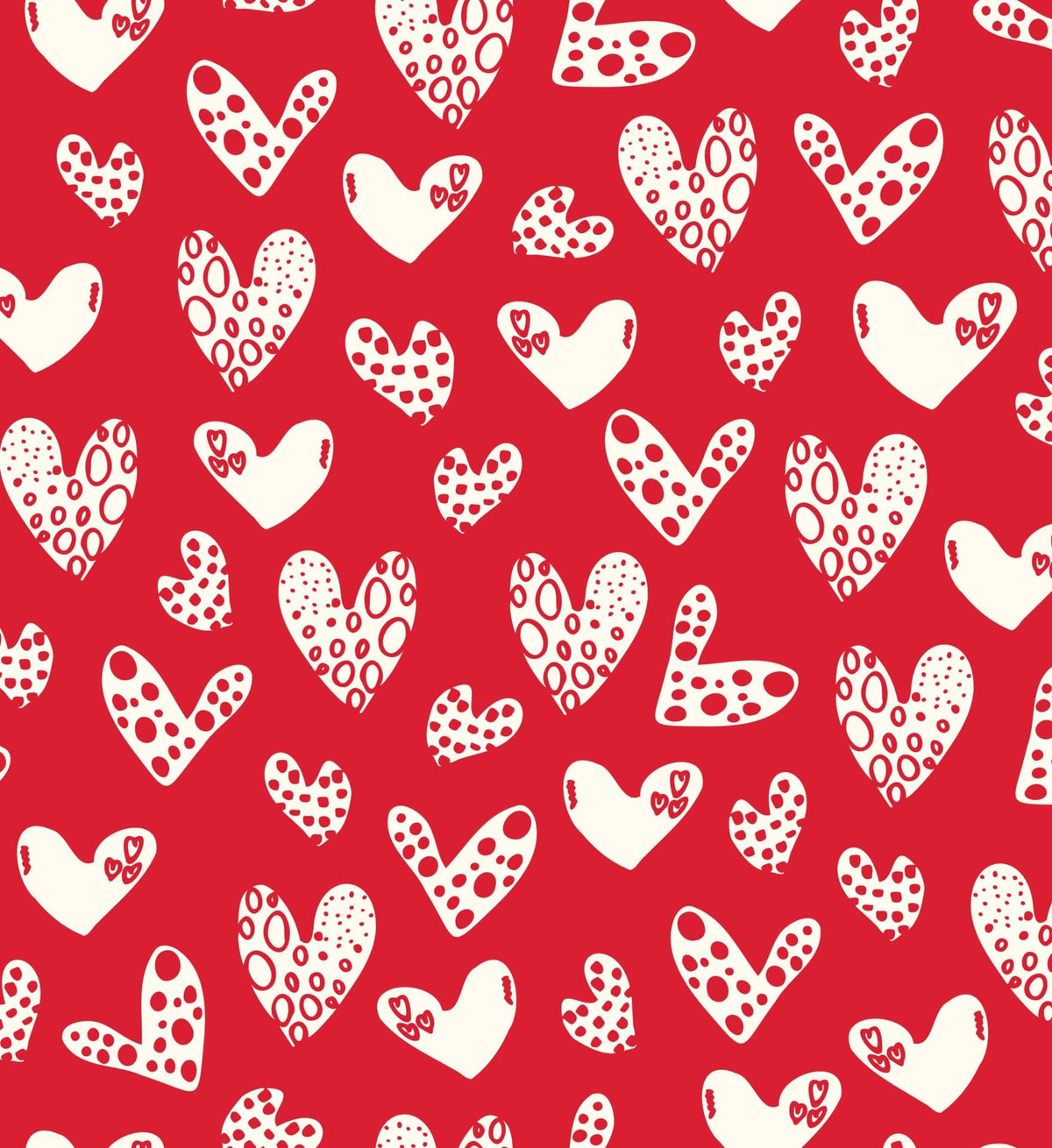 White Hearts On Red Pattern Edible Image Photo Cake Topper For Half Sheet Cake