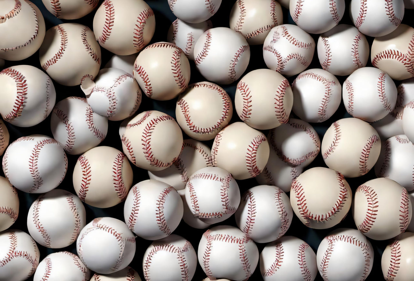 Pile of Worn Baseballs Pattern Edible Image Photo Cake Border Strips 3 Pre Cut Strips Per Sheet 2.6″ x 10.5"