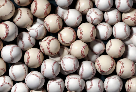 Pile of Worn Baseballs Pattern Edible Image Photo Cake Topper For Half Sheet Cake