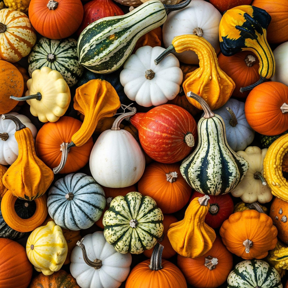 Colorful Autumn Gourds and Pumpkins Edible Chocolate Transfer Sheet for Chocolate Treats, 1 Count