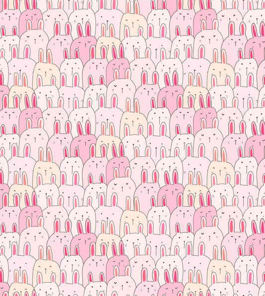 Pink Easter Bunny Pattern On Edible Image Chocolate Transfer Sheet. Apply To Your Custom Chocolate Treats