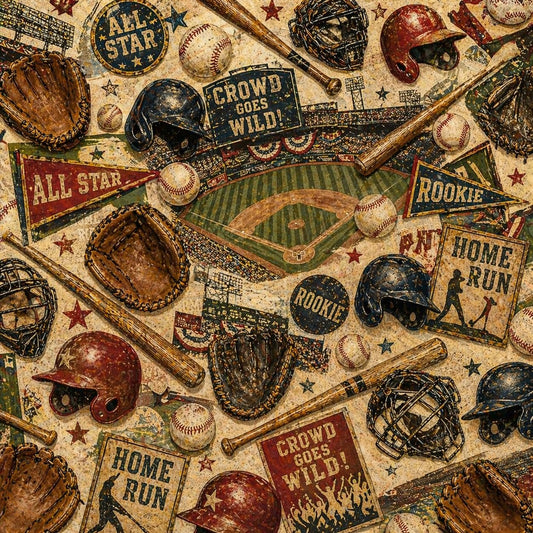 Vintage Baseball Theme Pattern Edible Image Photo Cake Border Strips 3 Pre Cut Strips Per Sheet 2.6″ x 10.5"