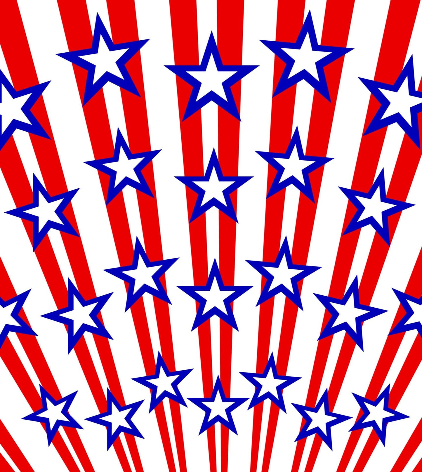 Red, White & Blue Star & Stripe Pattern Edible Image Photo Cake Topper For Half Sheet Cake