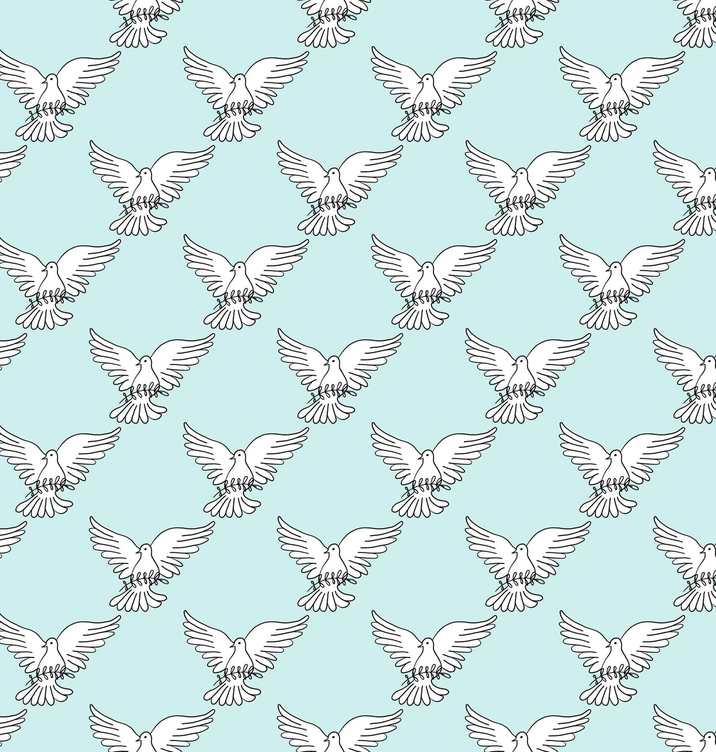 Doves with Olive Branch Pattern Edible Image Photo Cake Topper For Quarter Sheet Cake