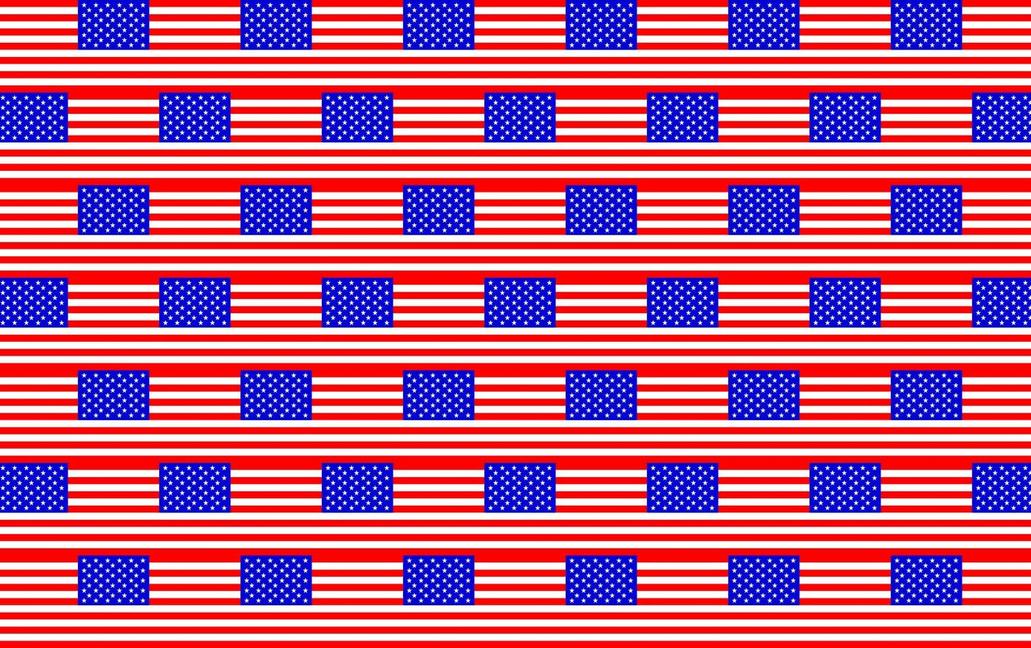 Multiple United States Flag Pattern Edible Image Photo Cake Topper For Quarter Sheet Cake