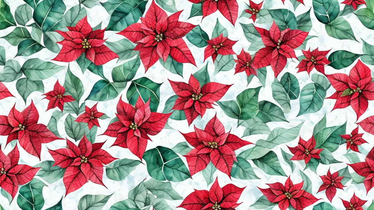 Poinsettia Pattern On Edible Image Chocolate Transfer Sheet. Apply To Your Custom Chocolate Treats