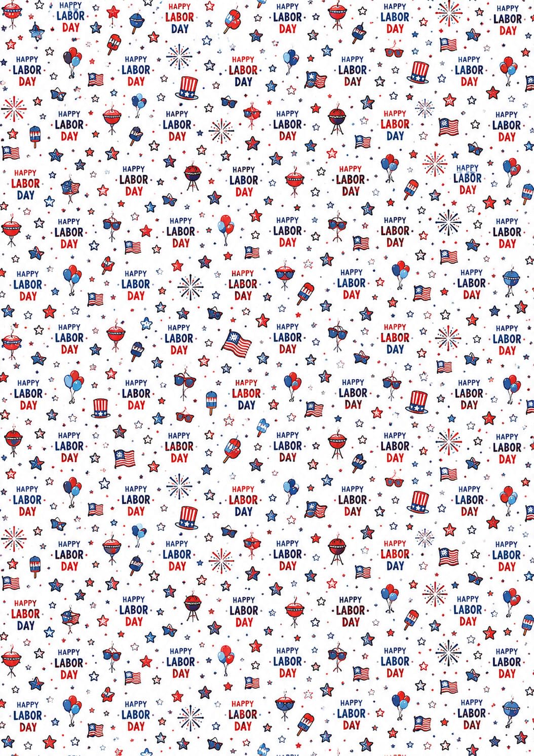 Happy Labor Day Flags and Stars Edible Image Chocolate Transfer Sheet