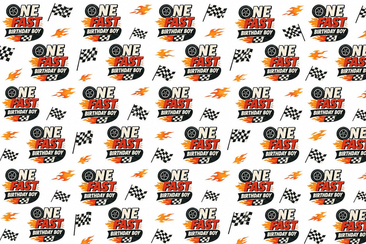 One Fast Birthday Boy Racing Edible Image Chocolate Transfer Sheet