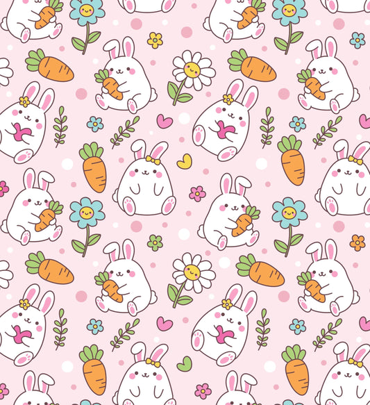 Easter Bunny, Carrots & Flower Pattern Edible Image Photo Cake Border Strips 3 Pre Cut Strips Per Sheet 2.6″ x 10.5"