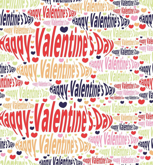Distorted Happy Valentines Day Pattern Edible Image Photo Cake Border Strips 3 Pre Cut Strips Per Sheet 2.6″ x 10.5"