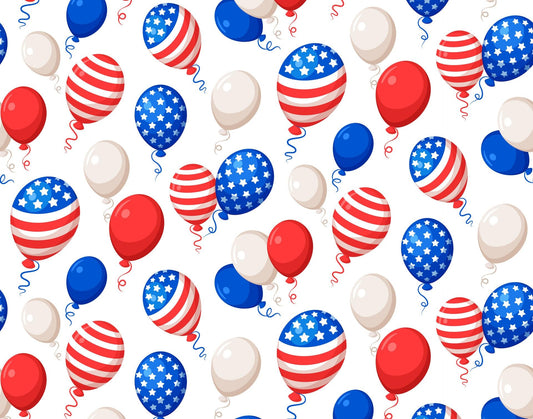 Patriotic United States Flag Balloon Pattern On Edible Image Chocolate Transfer Sheet. Apply To Your Custom Chocolate Treats