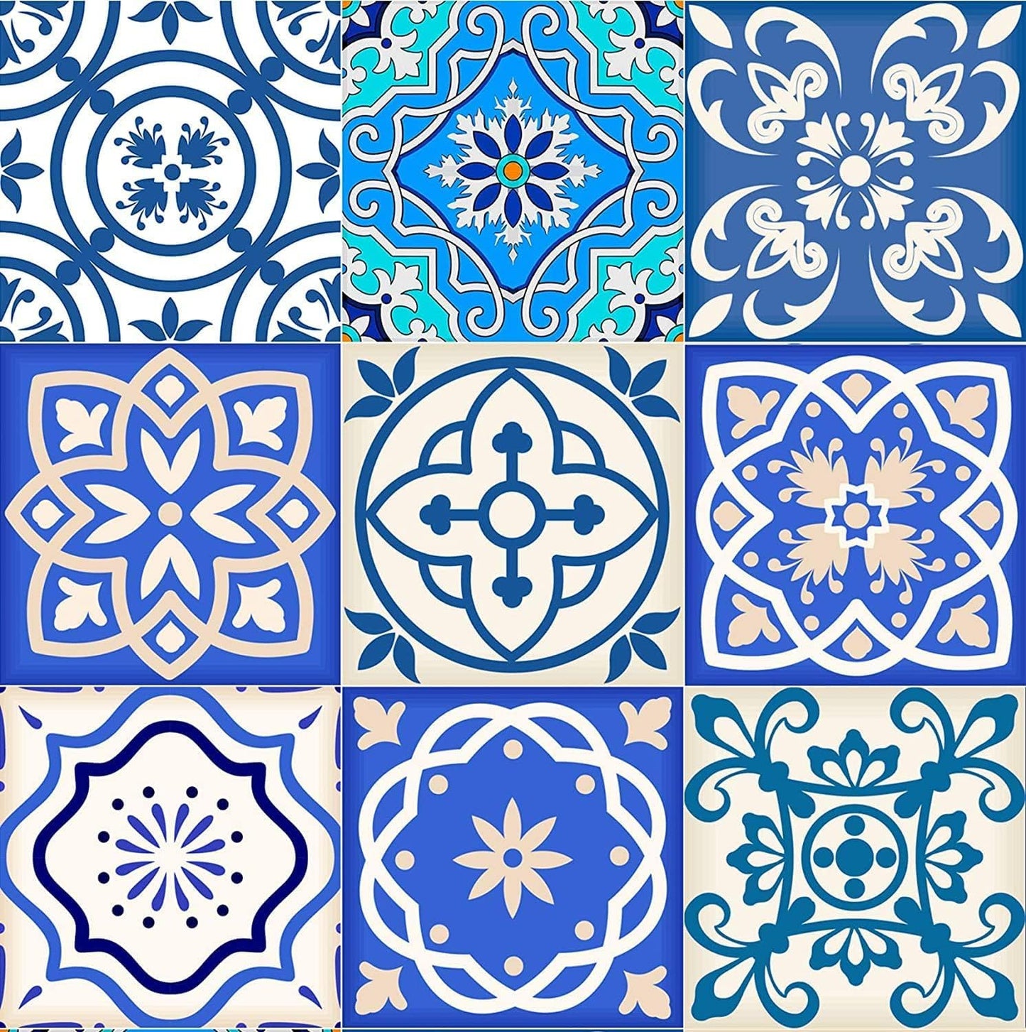 Italian Retro Blue Tile Wedding Favor Edible Image Photo Cake Topper For Half Sheet Cake