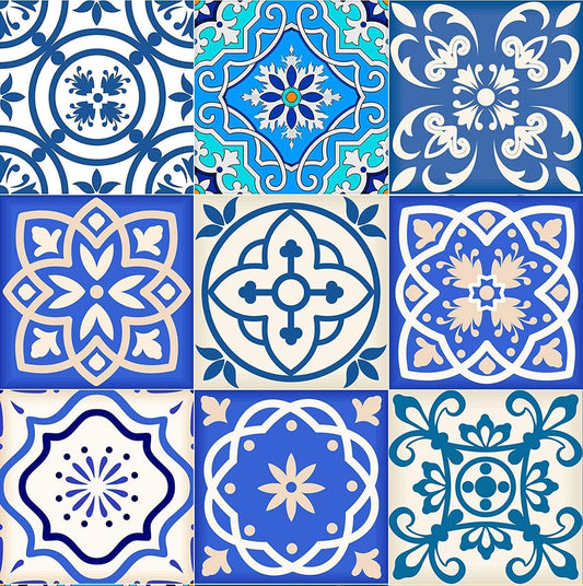 Italian Retro Blue Tile Wedding Favor Edible Image Photo Cake Topper For Half Sheet Cake
