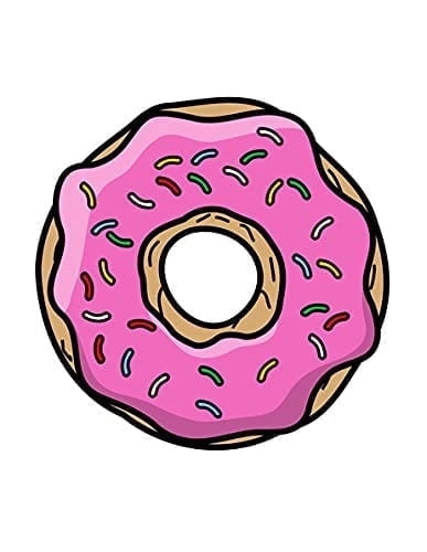Pink Donut with Sprinkles Birthday Edible Icing Image Cake Topper, by Tnct.