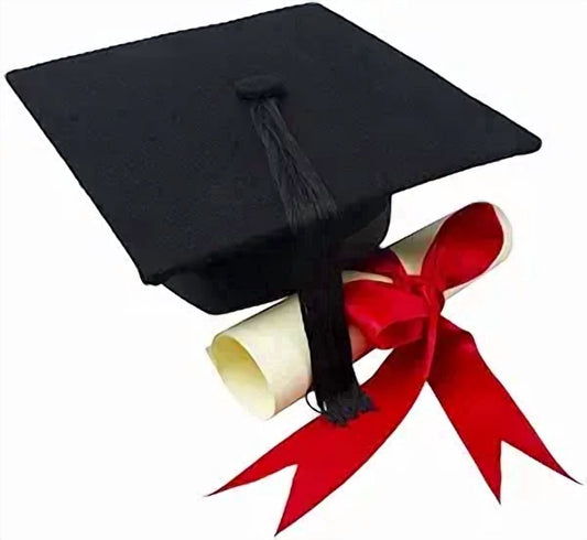 Black Graduation Cap & Diploma Edible Icing Image Cake Topper, by Tnct.