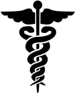 Caduceus Medical Symbol Edible Icing Image Cake Topper, by Tnct.