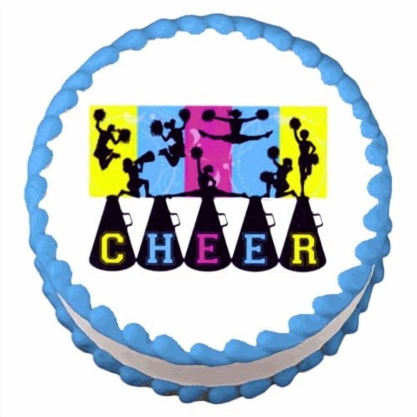 Cheerleading Edible Icing Image Cake Topper, by Tnct.