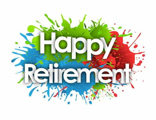 Colorful Happy Retirement Edible Icing Image Cake Topper, by Tnct.