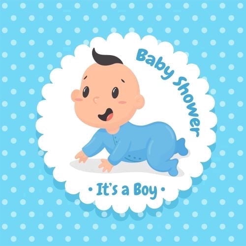 It’s a Baby Boy with Dark Brown Hair Baby Shower Theme Edible Icing Image Cake Topper, by Tnct.