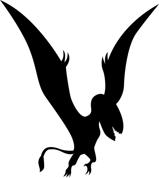 Silhouette of a Pterodactyl Flying Dinosaur Party Edible Icing Image Cake Topper, by Tnct.