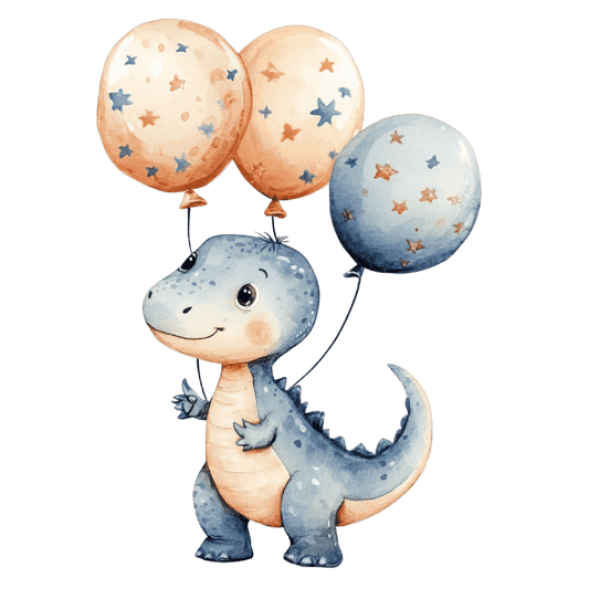 9.5" Round Pre-Cut Blue Baby Dinosaur Edible Image Cake Topper, by TNCT. (1 Count)