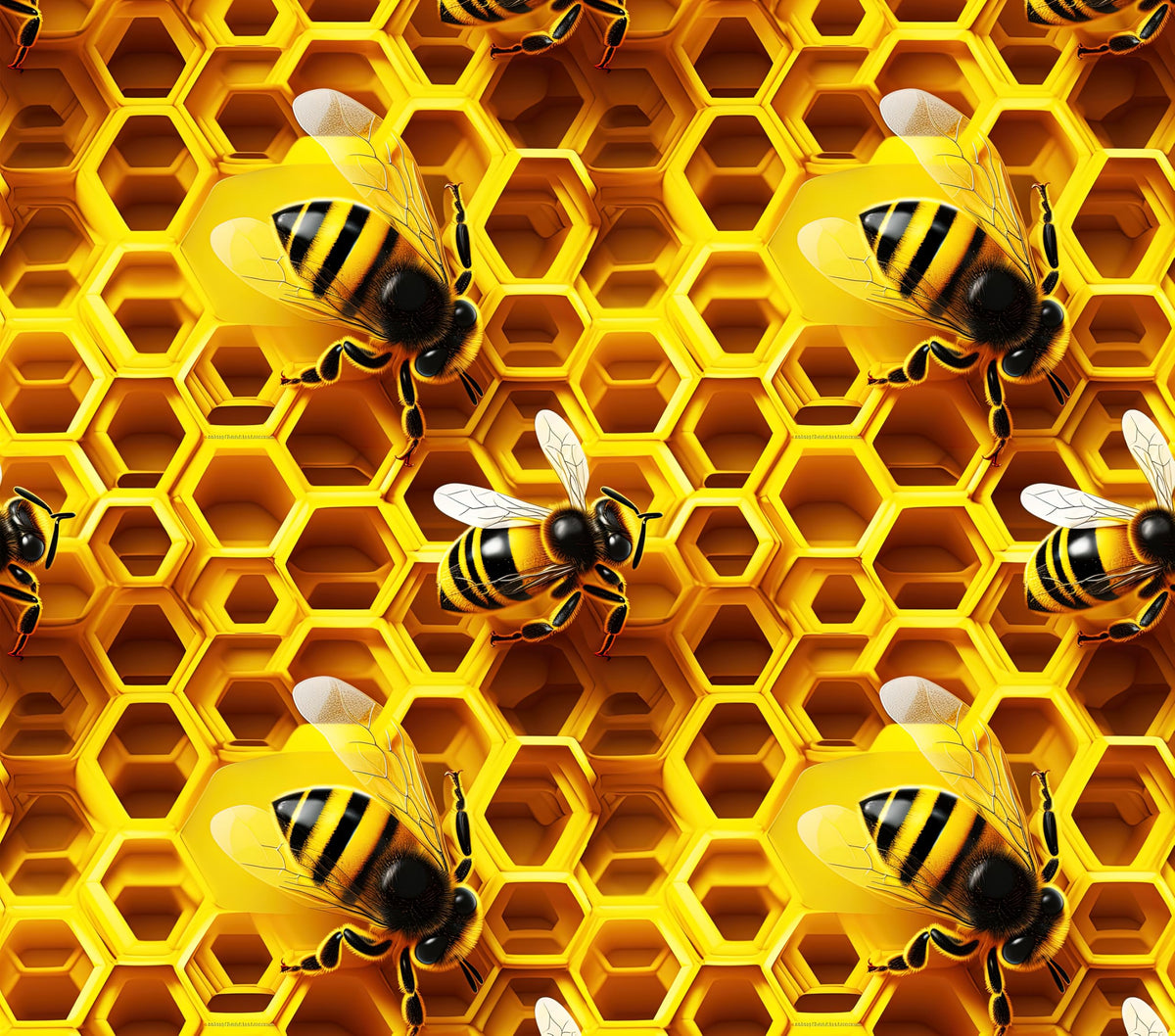 Bee & Honeycomb Edible Image Photo Cake Topper For Half Sheet Cake