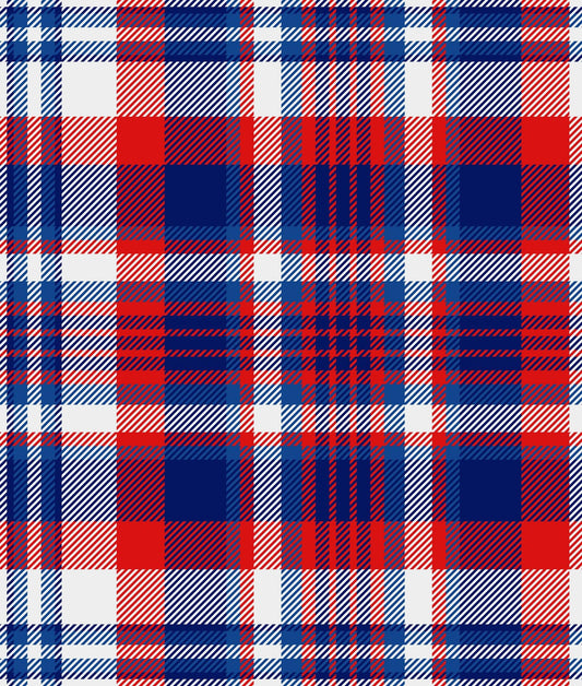 Red, White & Blue Tartan Plaid Pattern Edible Image Photo Cake Border Strips 3 Pre Cut Strips Per Sheet 2.6″ x 10.5"