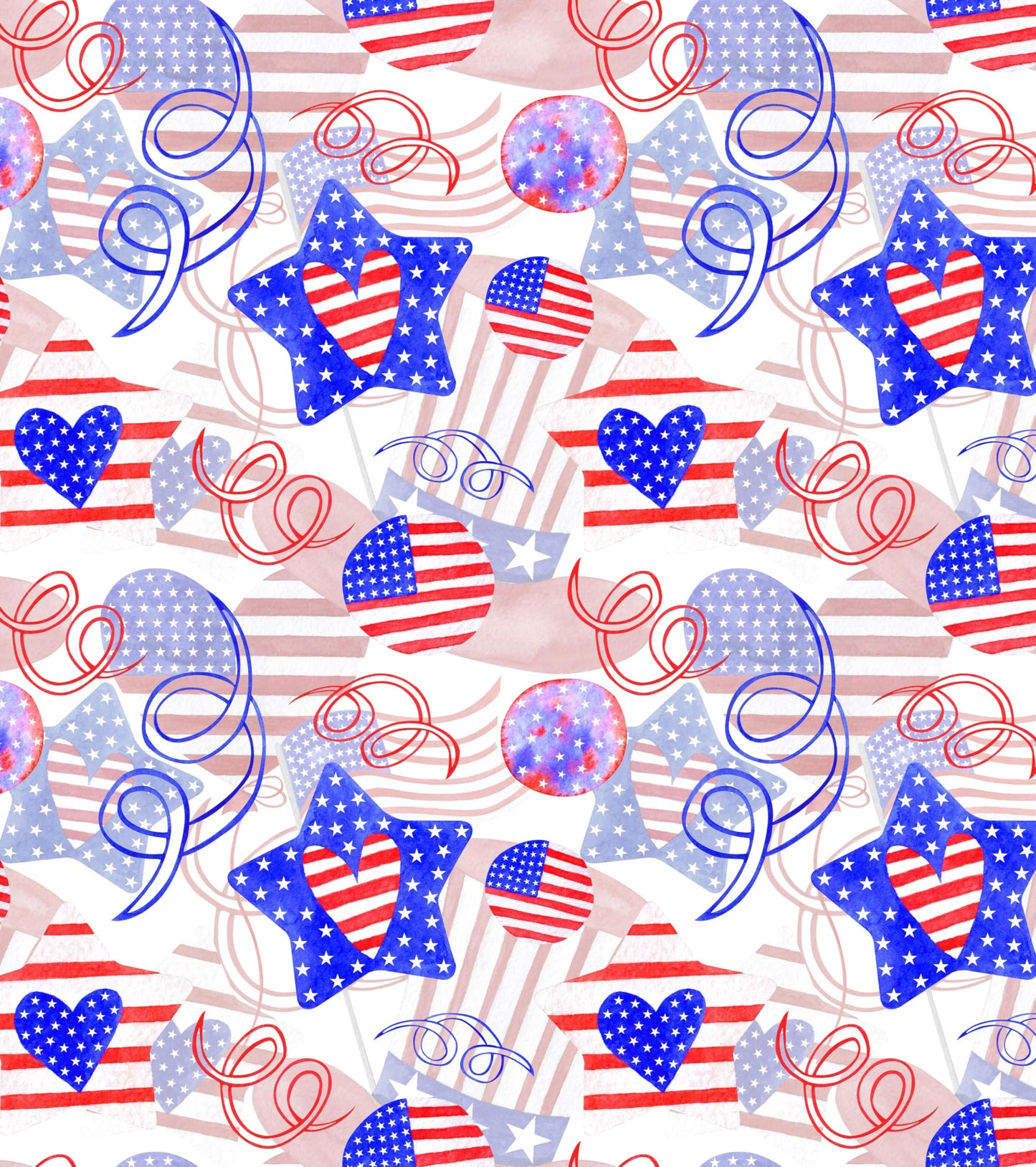 USA Flag Red, White & Blue Pattern Edible Image Photo Cake Topper For Half Sheet Cake