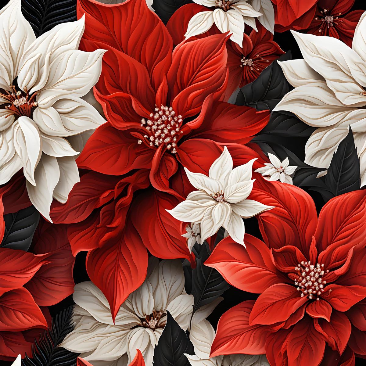 Poinsettia Christmas Pattern On Edible Image Chocolate Transfer Sheet. Apply To Your Custom Chocolate Treats