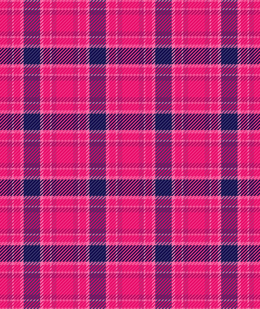 Pink & Purple Plaid Pattern Edible Image Photo Cake Topper For Half Sheet Cake