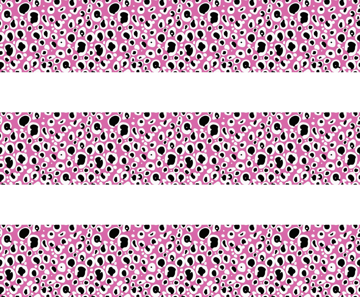 Pink Black White Watercolor Spots Edible Image Cake Border Strips, by Party Poppin Cake Toppin. (1 Count)