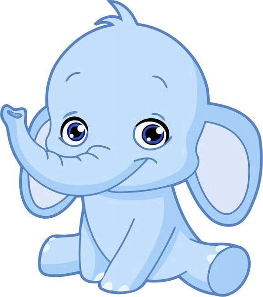 Adorable Chevron Blue Elephant Baby Shower Cake Topper, By TNCT